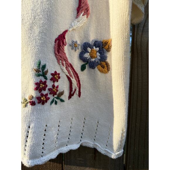 Vintage Embroidered Knit Cardigan Tee, New Look Sweater Grandma - Picture 4 of 9